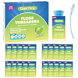 Bridge Lot de 20 paquets de 10 enfile-fils dentaires, boucles fermes et rigides pour appareils dentaires, ponts, implants, retenues, plaque orthodontique, aide à la soie dentaire, 20 paquets de 10
