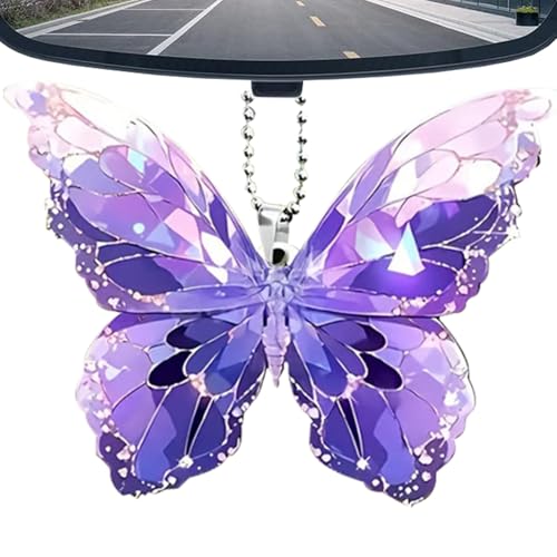 Ornements papillon pour arbre - Crystal Butterfly | Rainbow Glass Butterfly, Papillon acrylique, acrylique Décoration d'animaux 2D suspendus pour la maison