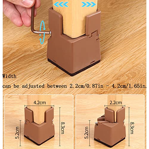 Pies de sofá y elevadores ajustables de 5 cm y 10 cm para patas de mesa 5