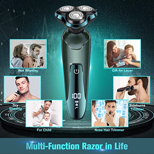 Image of Electric Razor For Men, New Upgrade Electric Shavers For Men Cordless Rechargeable 3D Rotary Men Shaver,Wet /Dry Mens Shaver,Waterproof Mens Razor For Shaving Gifts For Husband, Dad,Boyfriend