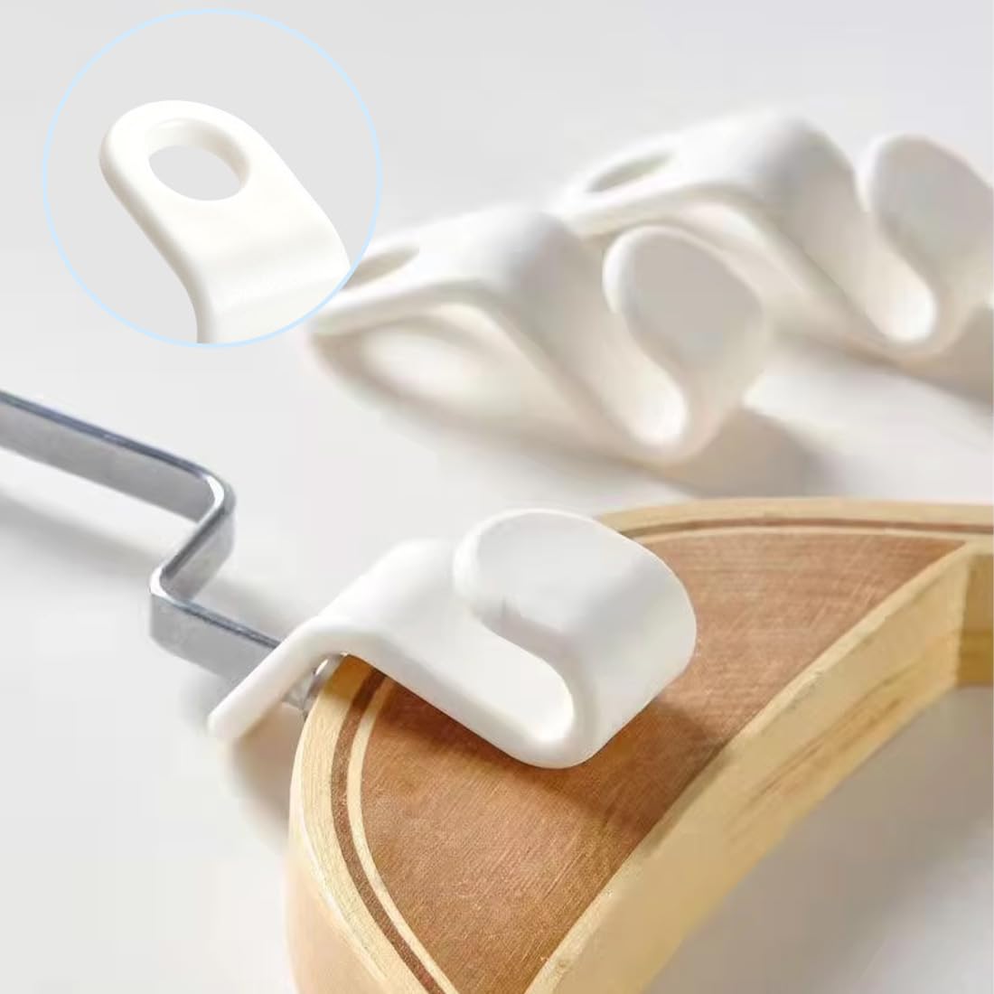 Ganchos de conexión para ropa, conectores de plástico, organizador de armario (blanco)