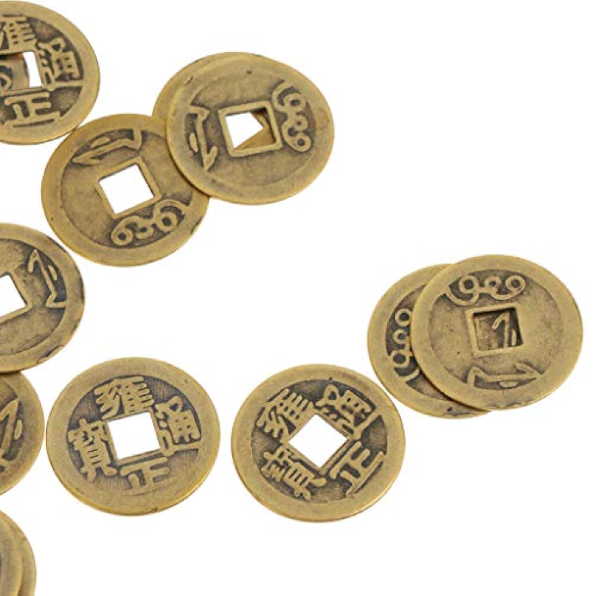100pcs Feng Shui Brass Fortune Coins for Good Luck