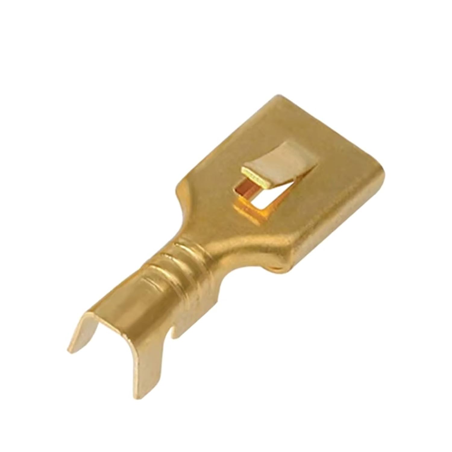 50/100/200/500 Pcs Brass Gilded 6.3MM Female Spade Crimp Terminal Brass Wire Connector for Car Relay(100 pcs)