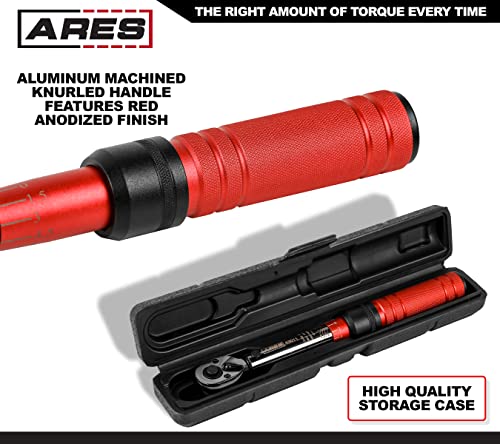 Ares 43011-1/4-Inch Drive Micrometer Torque Wrench - Dual Torque Scales - 40-200 In/Lbs (4.52-22.6Nm) - Click Torque Wrench - Ultra Smooth Torque Dialing With High Visibility Laser Etched Markings #TOP3