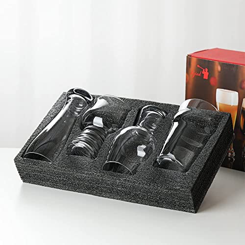 Hijiad,Beer Tasting Glass Set - Includes 4 Glass Cups For Ipa, Beer, Wheat Beer, And Dark Beer, Suitable For Home And Bar Use. #TOP1