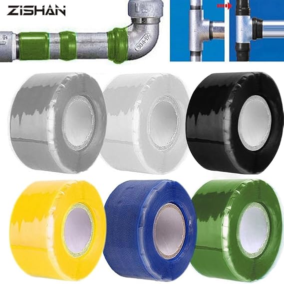 1.5/3M Multi-Purpose Self-Adhesive Strong Black Rubber Silicone Repair Waterproof Bonding Tape Rescue Self Fusing Wire (Color : Green Tape, Size : 300cm x 2.5cm)