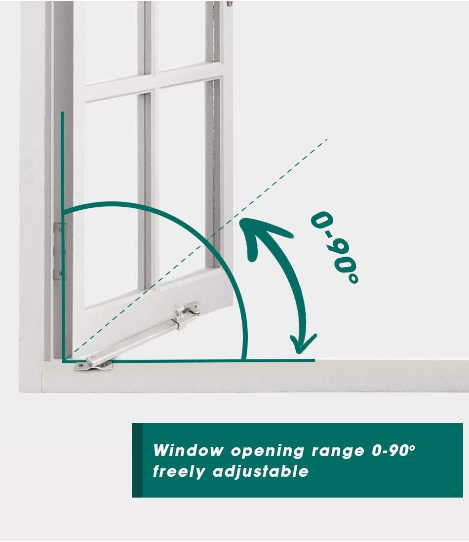 MARIE 335mm Casement Stay Window Latch Lock Stainless Steel Heavy Duty Casement Stay Adjuster