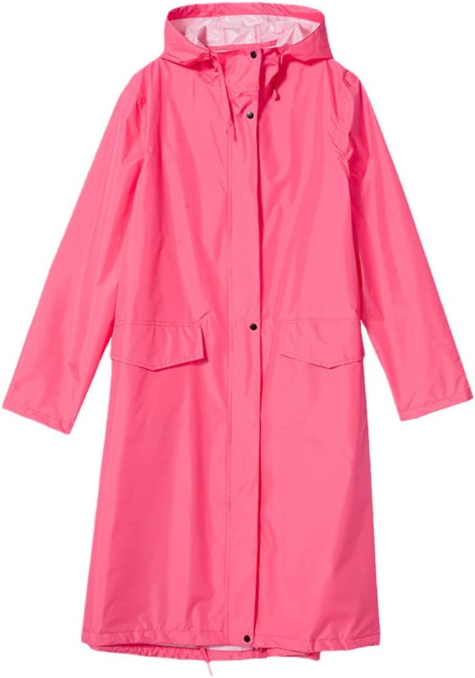 Women Long Raincoat Waterproof Rain Jacket With Hood