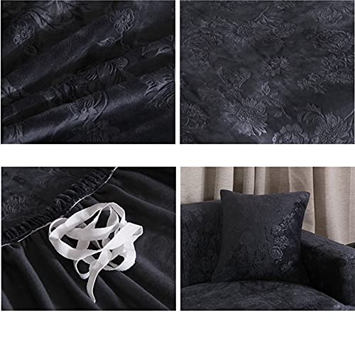Cubre sofas de terciopelo premium de cuatro plazas textura de lujo 4