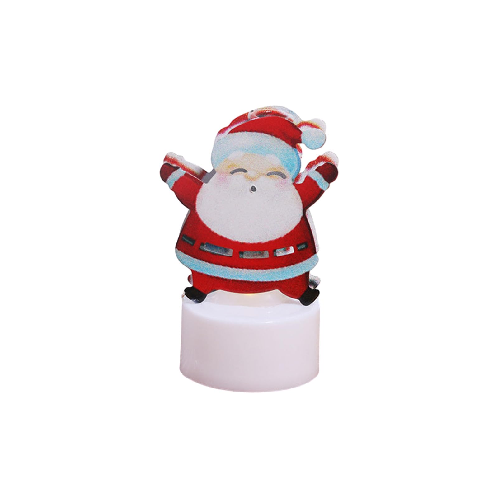 Tsophreniq Flameless LED Light Creative Tea Lights Electronic Lamp Christmas Holiday Decor Cell Battery Operated Night Lamp Christmas Tree Santa Snowman Creative Nightlight Decorations