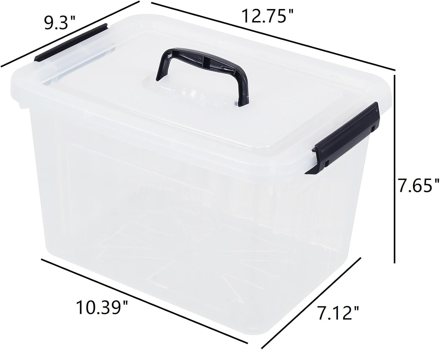 Farmoon 12 Quart Clear Storage Bin, Plastic Latching Box with Handle, 4 Packs