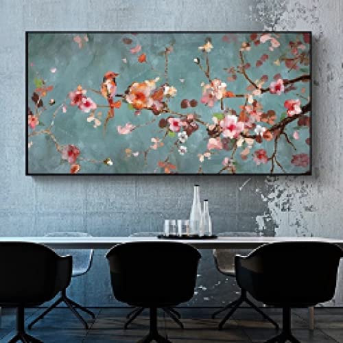 Toile fleurs de prunier abstrait design classique raffine pour decoration murale haut de gamme
