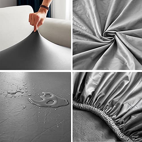 Shukii Stretch Dining Chair Covers Waterproof Pu Leather Chair Slipcovers Chair Protector Cover Universal Chair Covers For Dining Room Kitchen Hotel thumb #2