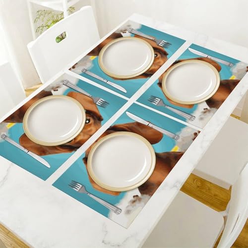 Set de table teckel antidérapant pour protéger les meubles des rayures - 7