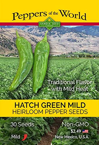 Hatch Green Mild Chile - 30 Seeds - NM-64 - Non-GMO - Open Pollinated - Untreated Seeds