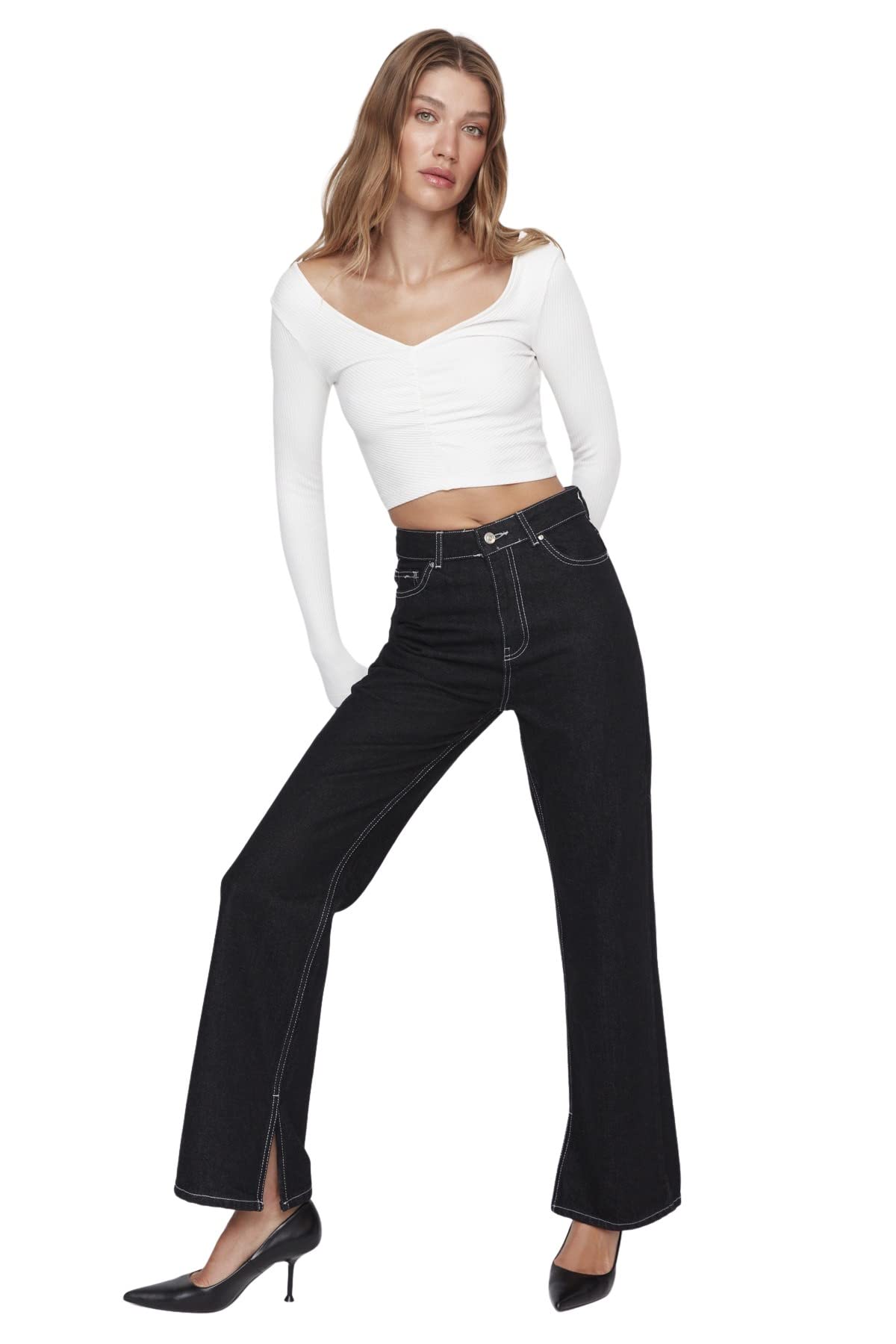 Trendyol Jeans - Black - Wide Leg