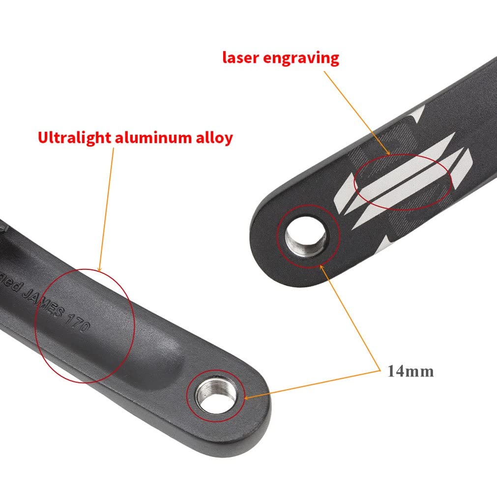 FAXIOAWA Guarnitura Mountain Bike Square Taper 104BCD 170mm Set pedivelle MTB 32/34/36/38T Guarnitura in Lega di Alluminio 8/9/10/11 velocità (Color : Red, Size : 32T)