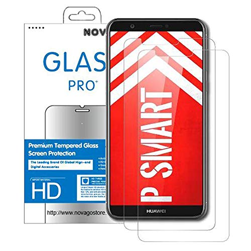 NOVAGO Compatible con Huawei Y6 2018 Protectores de Pantalla Vidrio Templado (Lote de 2)