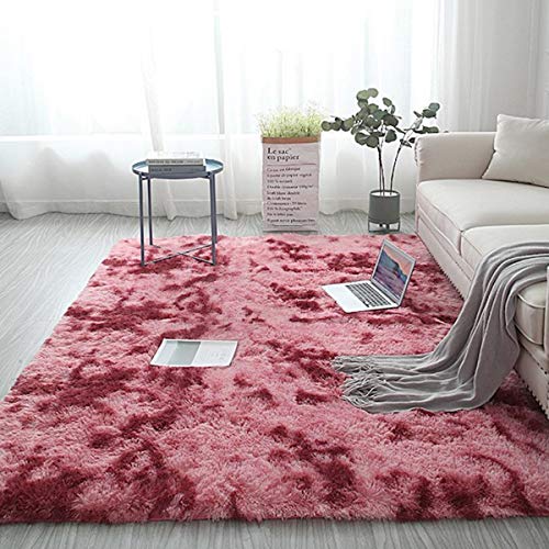 カーペット ラグ 200*300cm 洗える ラグマット「Tuokus」3畳 4畳 5畳 6畳 防ダニ センターカーペット かわいい 抗菌 消臭 シャギーラグ 絨毯 滑り止め付き ふわふわ サラサラ 長方形 夏 秋冬 ライトレッド