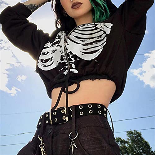 RODASON Y2k Sweat à Capuche Pour Femme Avec Fermeture Éclair Motif