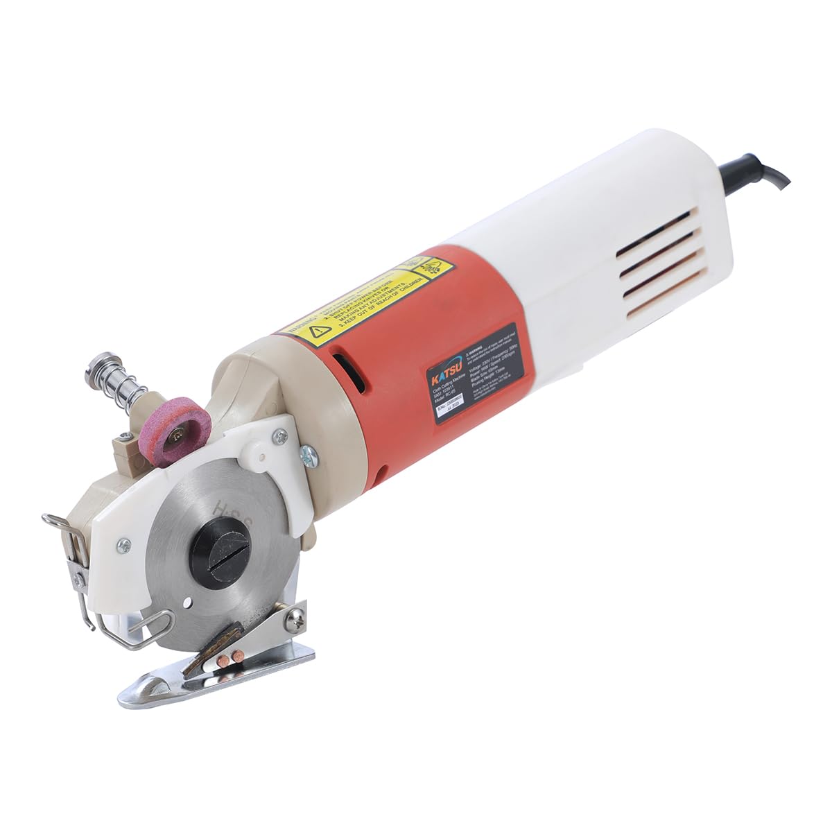 KATSU Taglierina Elettrica per Tessuti, Lama Diametro 65mm e 22mm Spessore di Taglio Massimo, Ideale per Tessile Pelle Taglio Carta, Lama Extra Inclusa 103911