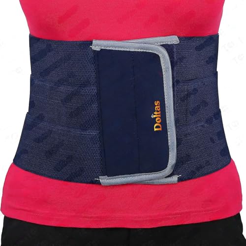 Image of DOLTAS Abdominal Belt - Postpartum Tummy Reduction Belt for Women | Lower Back Pain Relief Belt | Abdomen Binder & Belly Support Band for Lumbar Sacral Support & Waist Shaping Navy Blue (Universal)