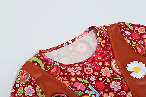 Lmyove Girls Hippie Costume 60S 70S Cosplay Disco Party Dress Peace Loving Outfit (Medium) #TOP3