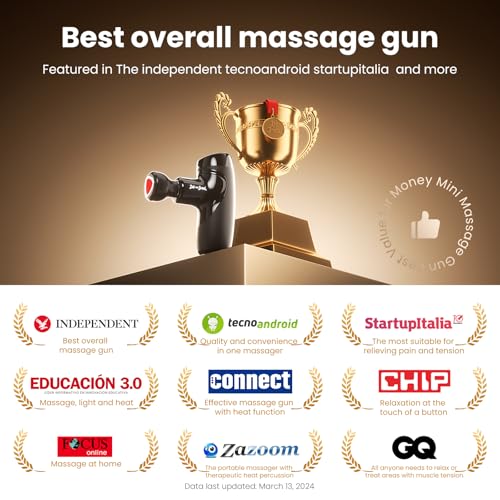 Mini Massage Gun with Heat Therapy, Bob and Brad M7 Plus Portable Deep Tissue Muscle Massager Gun, Percussion Pocket-Sized Massage Gun for Pain Relief & Muscle Recovery, Gifts for Women Men - 6