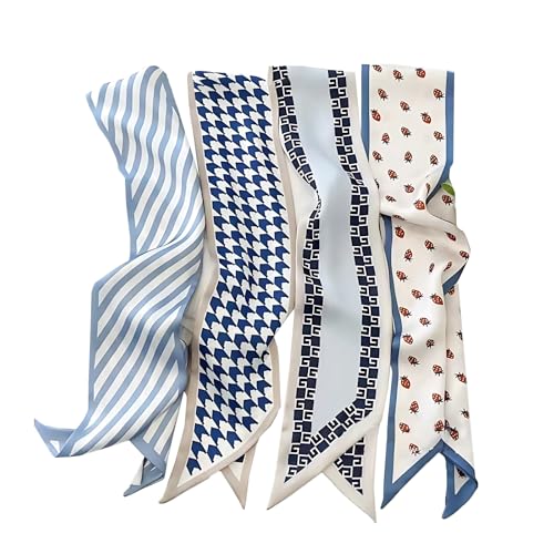 Cmonie 16Pcs Fashion Scarves for Women,Satin Head Scarf Silky Boho Scarves Scarf for Handbags Accessories3