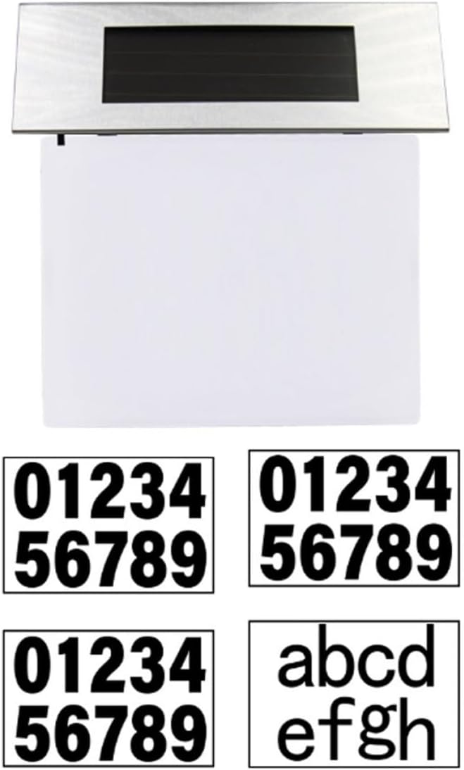 GANAZONO Solar Powered LED Address Sign Outdoor Waterproof House Number Light with 6000K White Light Solar Door Number Lamp for Garden Wall and Porch