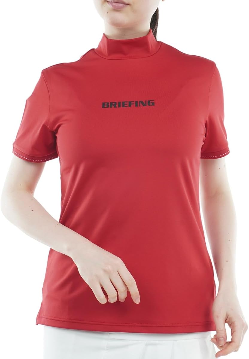 【新品】BRIEFING ゴルフ レディース ハイネックシャツ レッド 新品】BRIEFING ゴルフ レディース ハイネックシャツ レッド