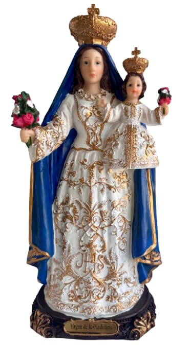 Figura decorativa Virgen de la Candelaria 12.5 pulgadas resina miniatura 1