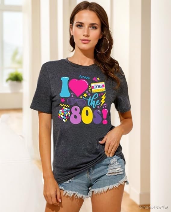 80s Shirts for Women I Love The 80s Tshirts for Girls 1980 Themed Style Outfit for Party - Image 3