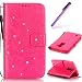 Produktbild HMTECH Galaxy S9 Plus Hülle Glitzer Schmetterling Blumen Floral Flip Standfunktion Karten Slot Magnetverschluß Brieftasche Taschen Schalen Ledercase für Galaxy S9 Plus,Diamond Butterfly:Rose