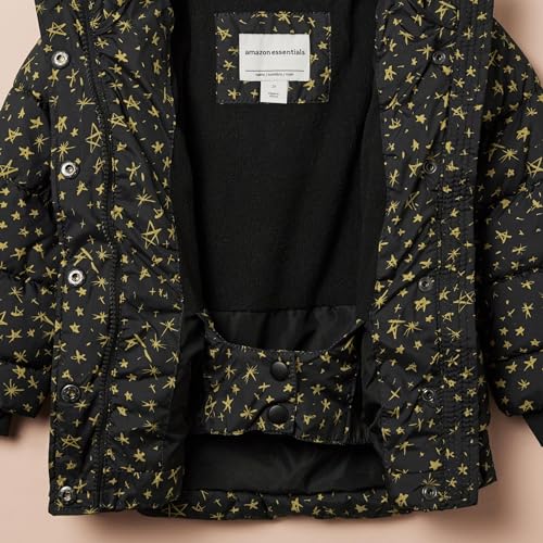 Amazon Essentials AEB00063F23_S_BLACK, STARS Baby Girls' Heavyweight Hooded Puffer Jacket thumb #4