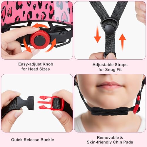 Image of Kids Bike Helmet for Girls 3-5 /5-8 /8-14, Adjustable Helmet with DIY Cat Ears, Cute Toddler Youth Helmets for Skateboard Scooter Cycling Roller Skating