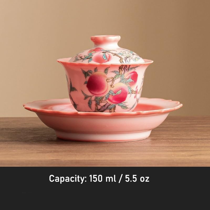 Zestaw filiżanek do herbaty Honey Peach Master Teacup w stylu chińskim Kung Fu, ceramicznych, porcelanowych filiżanek do herbaty, chińskiego zestawu do tradycyjnej ceremonii parzenia herbaty (Miodow