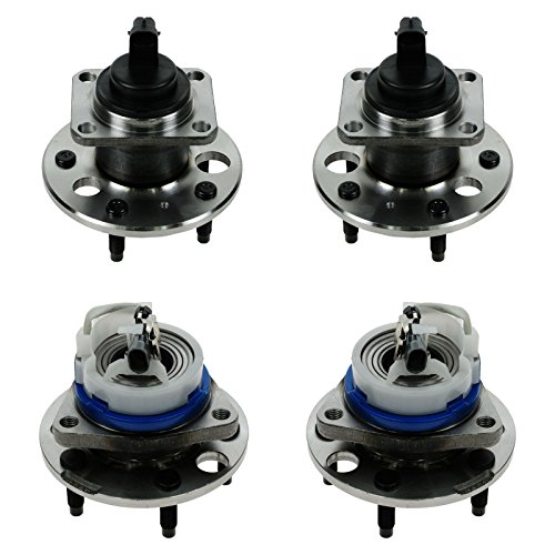 Image of TRQ 2 Piece Front Rear Wheel Bearing & Hub Assembly Set Compatible with 2000-2005 Buick Lesabre 2006-2011 Lucerne 1997-2005 Park Avenue 1997-1999 Riviera Cadillac DeVille DTS 1998-2004 Seville 1997-2