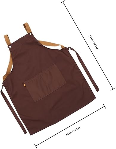 Miniatura 2 de Wakauto Canvas Chef Apron with Pockets for Kitchen and Baking Multi-purpose Working Apron in Breathable and Comfortable Protective Cover for Cooking