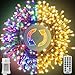 WOWDSGN Lichterkette Außen 20M, 2-in-1 LED Lichterkette (Warmweiß & Klassisch Bunt), GS-geprüfter Stecker, 11 Modi, Fernbedienung & Timer, IP44 Wasserdichte Weihnachtsbeleuchtung für Garten, Balkon