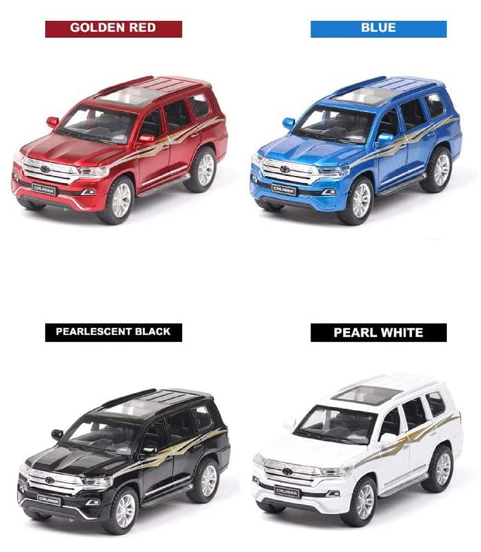 Image of Invite Enterprise 4 Wheel Drive Metal Car Pull Back with Open Doors, Engine Cover, Tail with Front and Rear Light & Music Great Gift for Boys and Girls Above (Toyota Land Cruiser)