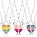 Highergo 6 Pieces Best Friend Necklaces Bff Necklaces Friendship Necklaces for Girls Friend Jewelry for Kids Best Friend Heart Necklaces Christmas Presents