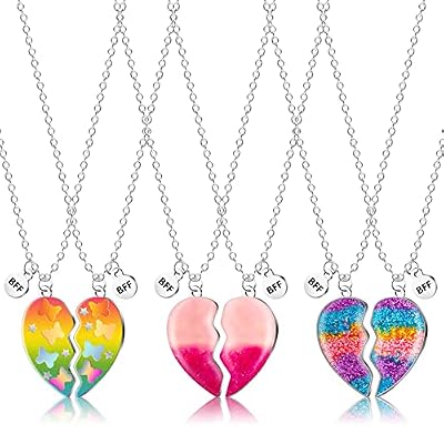 DOYYCA Magnetic Matching Heart Best Friend Necklace Set - Unicorn Dolphin BFF Jewelry For Girls