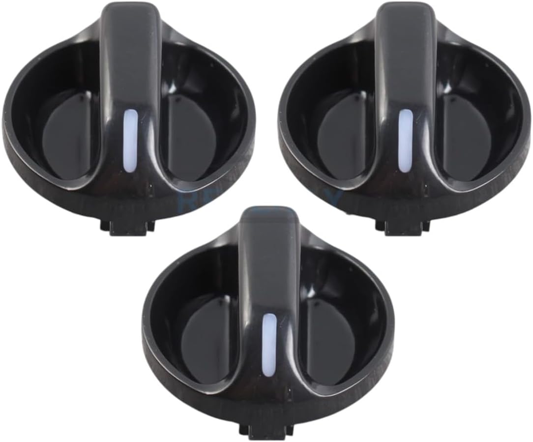Replacement Auto Parts For 3pcs Heater A/C Control Knob Black For 2001-2006 Toyota Tundra 55905-0C010Mod-R36R-7202