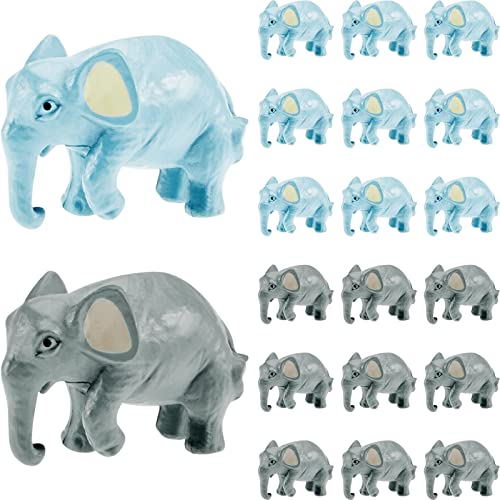 30 Pieces Miniature Elephant Figurines Model Mini Wild Elephant Animal Toys Blue Tiny Elephant Figurines Realistic Animal Figure Collection For Dollhouse Bonsai Landscape Home Garden Decoration #TOP25