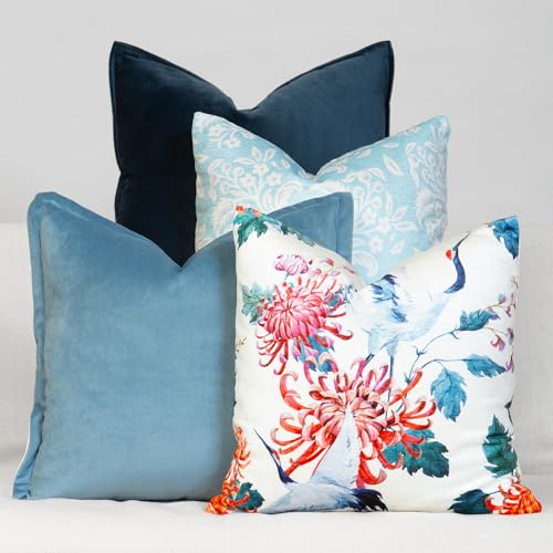 Daisy Linens Decorative Throw Pillow Set of 4, 18" x