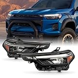 AKKON-Fits 2023-2025 Chevy Colorado Halogen Upgrade to [LED Hi-Low Beam] Projector Black Headlights Pair w/DRL Running