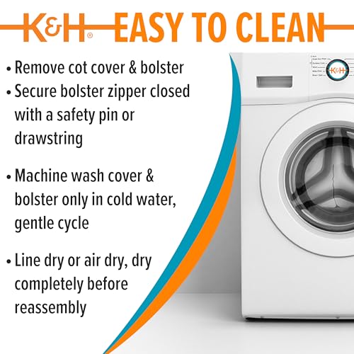 K&H Pet Products Bolster Dog Cot, Cooling Indoor Outdoor Elevated Cot Hammock Dog Bed with Removable Washable Bolsters, Washable Mesh Cover, Raised Metal Frame - Medium 32 X 25in Charcoal - Image 6