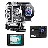 【4K 24 MP und 170° Ultraweitwinkel】: Sport-Camcorder nimmt hochwertige 24MP-Fotos mit einer Action-Cam mit professionellem 4K / 60FPS Ultra HD-Video mit 2-Zoll-LCD-Display und 170°-Ultra-Weitwinkelobjektiv auf. Erschwingliches Video Kamera, kleine und elegante 4K-Action-Kamera-WLAN.