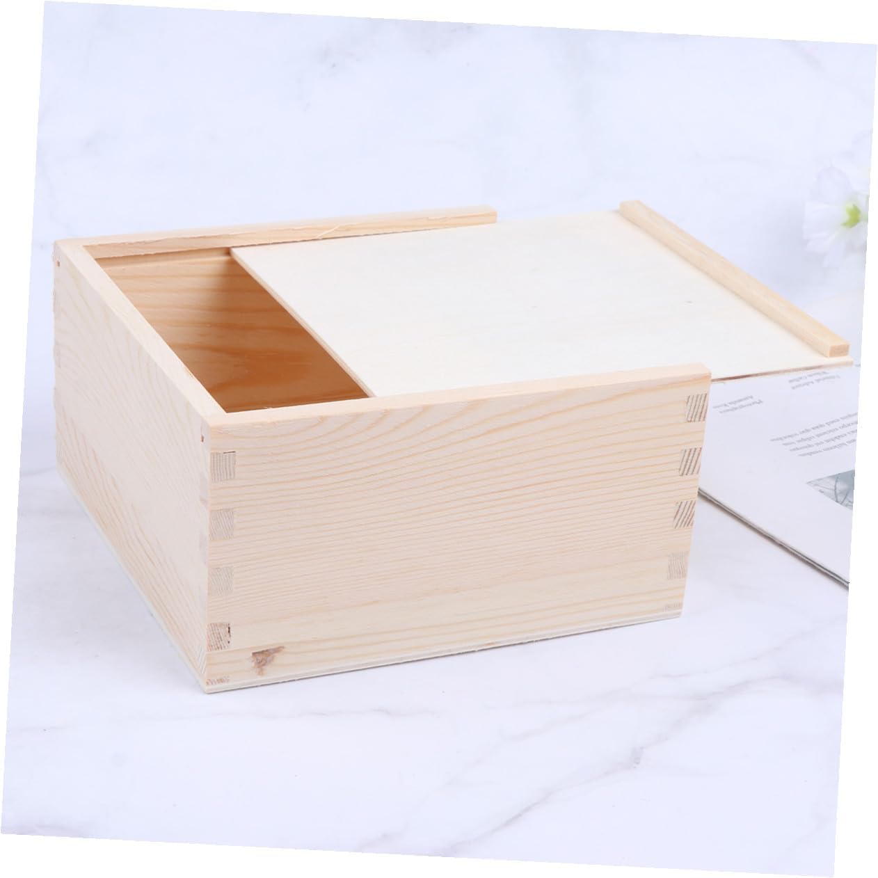 Wooden Jewelry Box with Push Cover for Christmas Xmas Gift Storage image 5